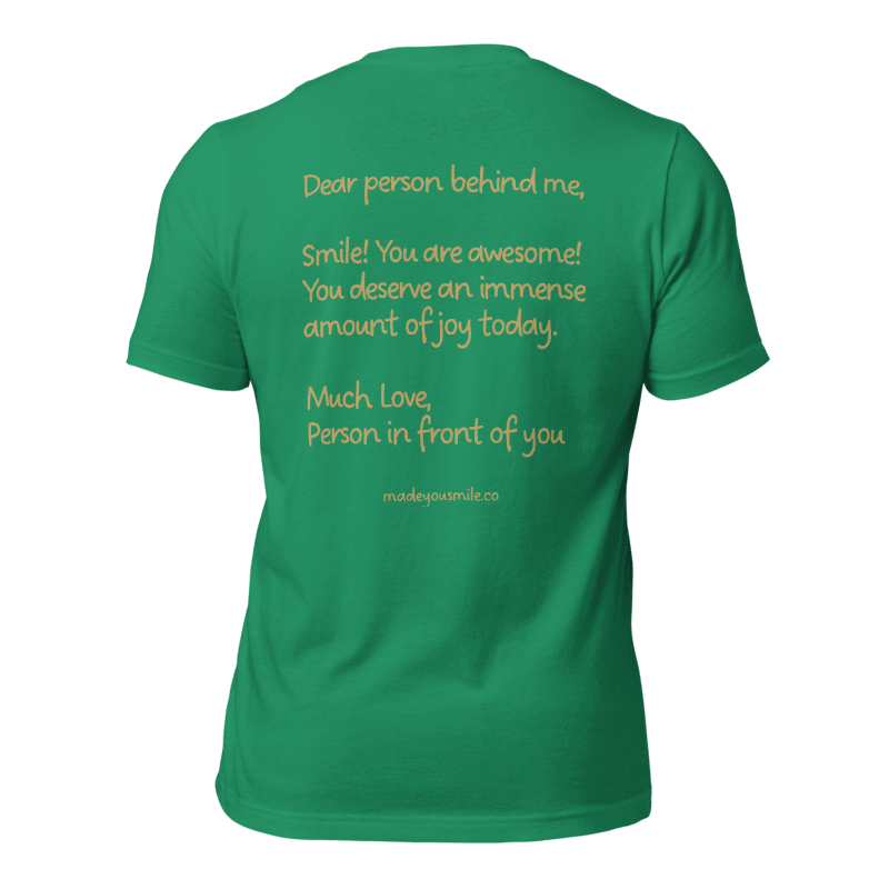 Made You Smile™ Choose Joy T-Shirt | Green Shirt | Gold Print