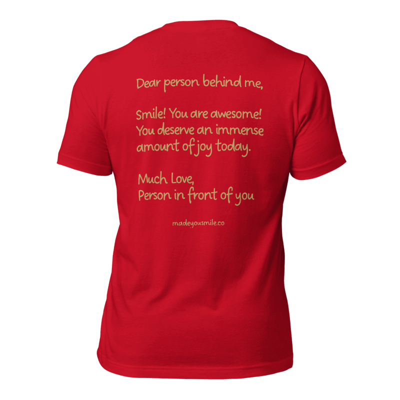 Made You Smile™ Choose Joy T-Shirt | Red Shirt | Gold Print